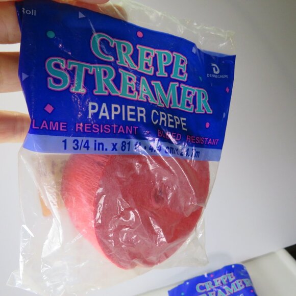 Crepe Paper Red White Blue Streamers 1 3/4" wide variety of lengths Patriotic - Picture 8 of 10